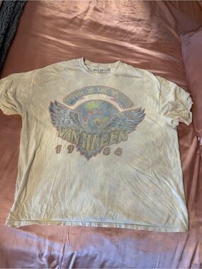 Urban Outfitters Cream Van Halen Graphic Short Sleeve Tee
